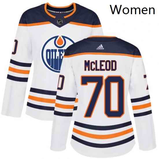 Womens Adidas Edmonton Oilers 70 Ryan McLeod Authentic White Away NHL Jersey